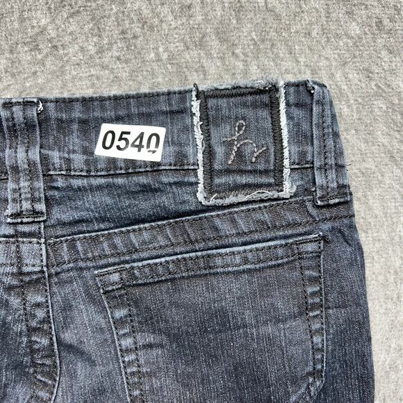 Hydraulic Extreme Slim Jeans Size 1/2 Short Black Gray Skinny Stretch Denim - Picture 11 of 16